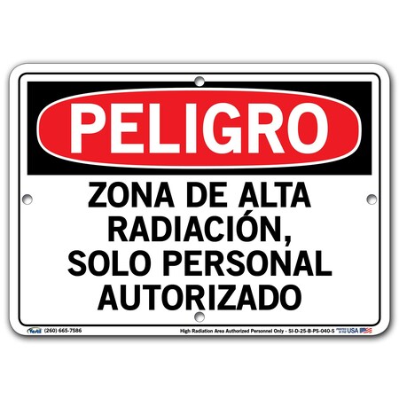 Vestil Polystyrene Sign, 9-1/2" Height, 12-1/2" Width, Polystyrene, Rectangle, Spanish SI-D-25-B-PS-040-S